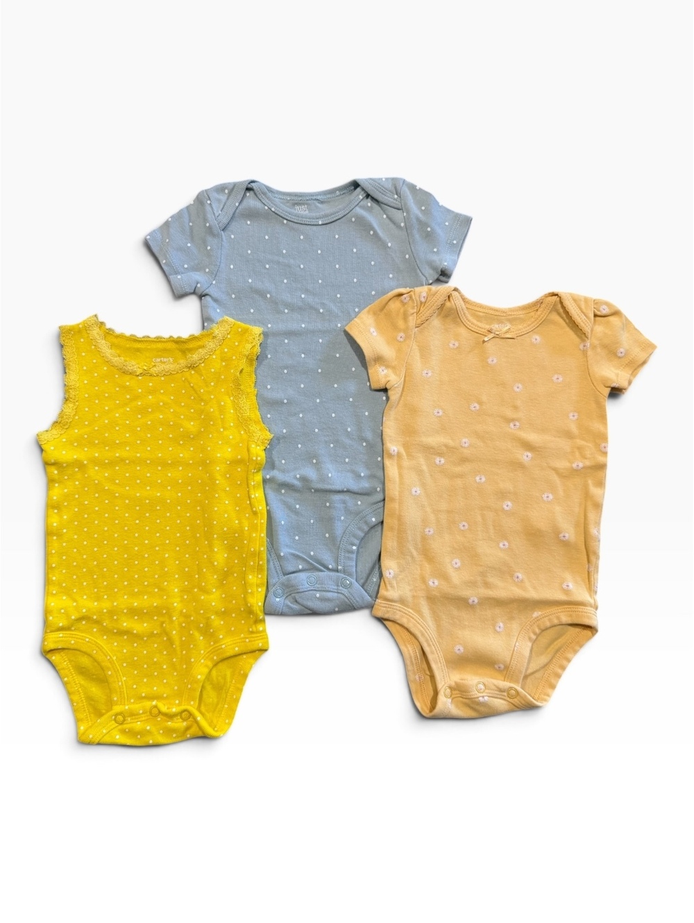 Carter's Baby Bodysuit Set 3 Pack, Size 9 mo Polka Dot Patterns